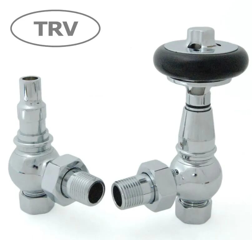 Amberley Cast Iron Radiator Valves in Chrome Finish - Ambc