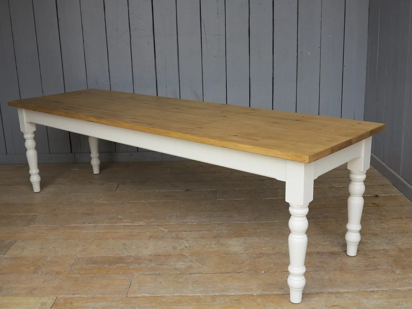 Turned Leged Plank Top Kitchen Farmhouse Table - 7914