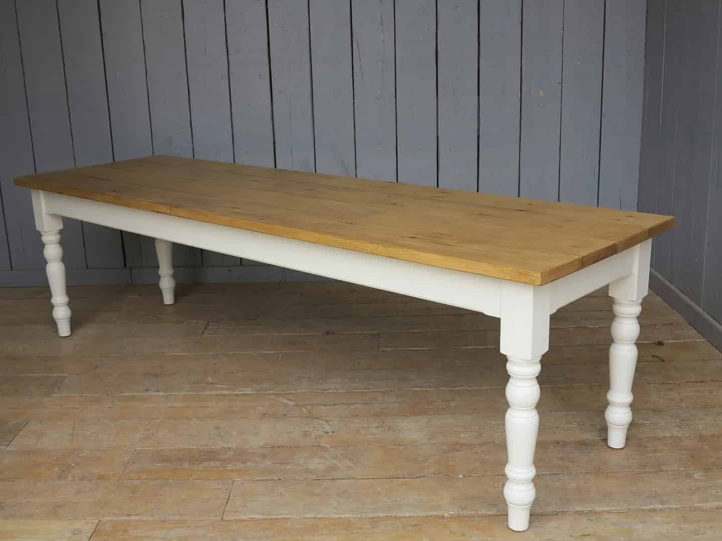 Turned Leged Plank Top Kitchen Farmhouse Table