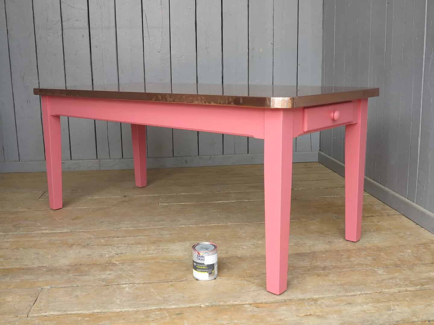 Natural Copper Table With Rounded Corners