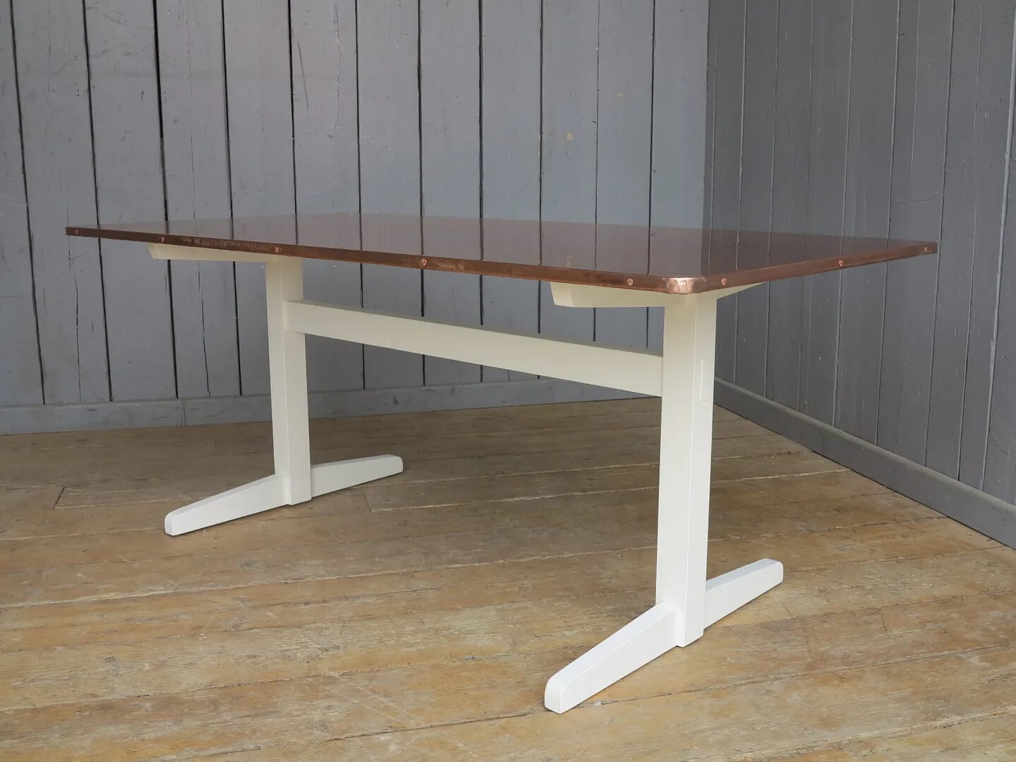 Natural Copper Table On A Refectory Style Base - 7917