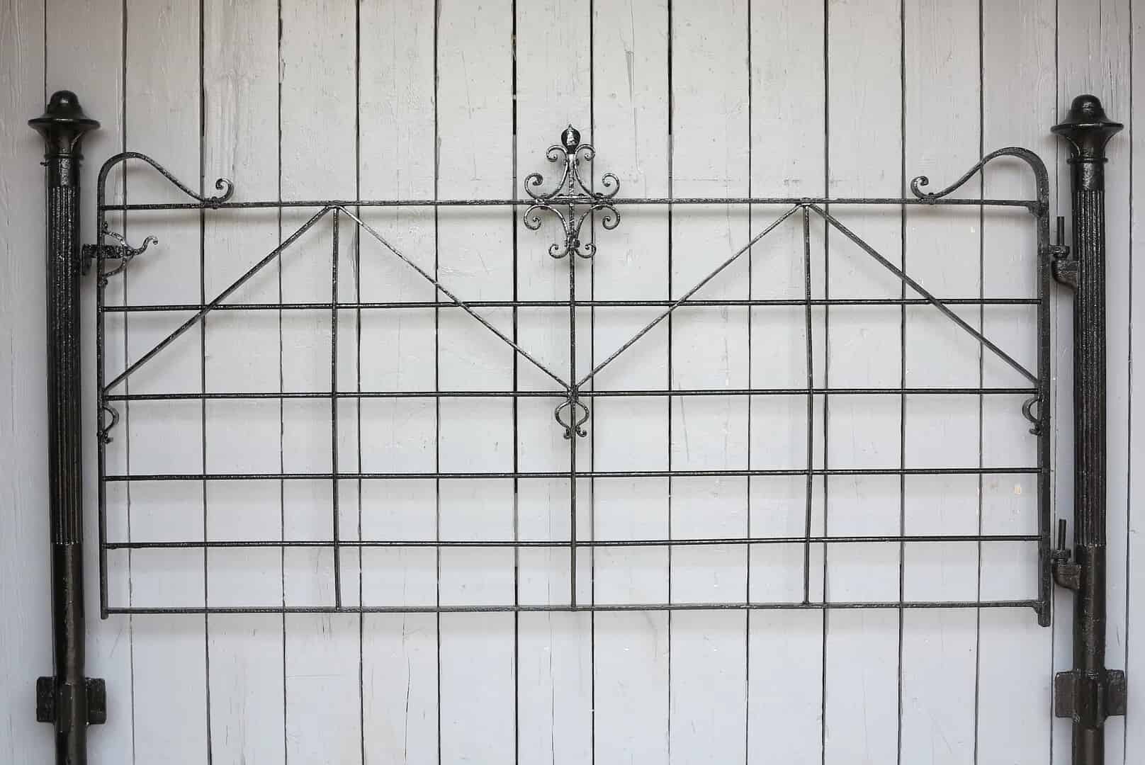 Antique Wrought Iron Estate Gate and Posts