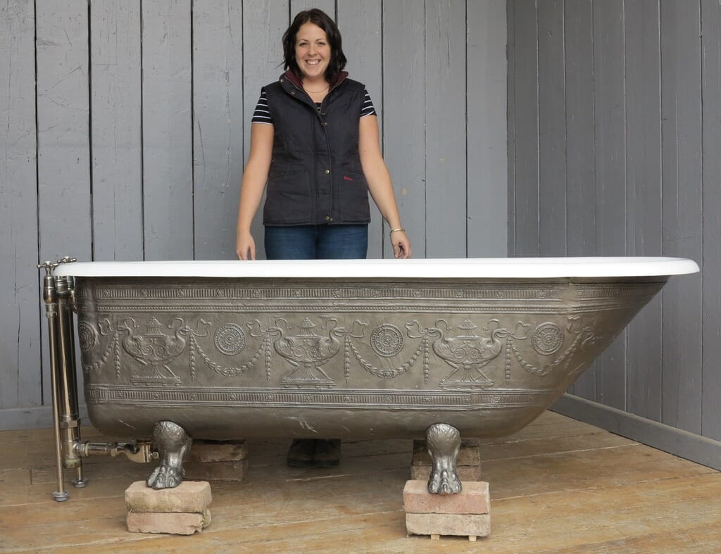 Old fashioned cast iron shop bathtub