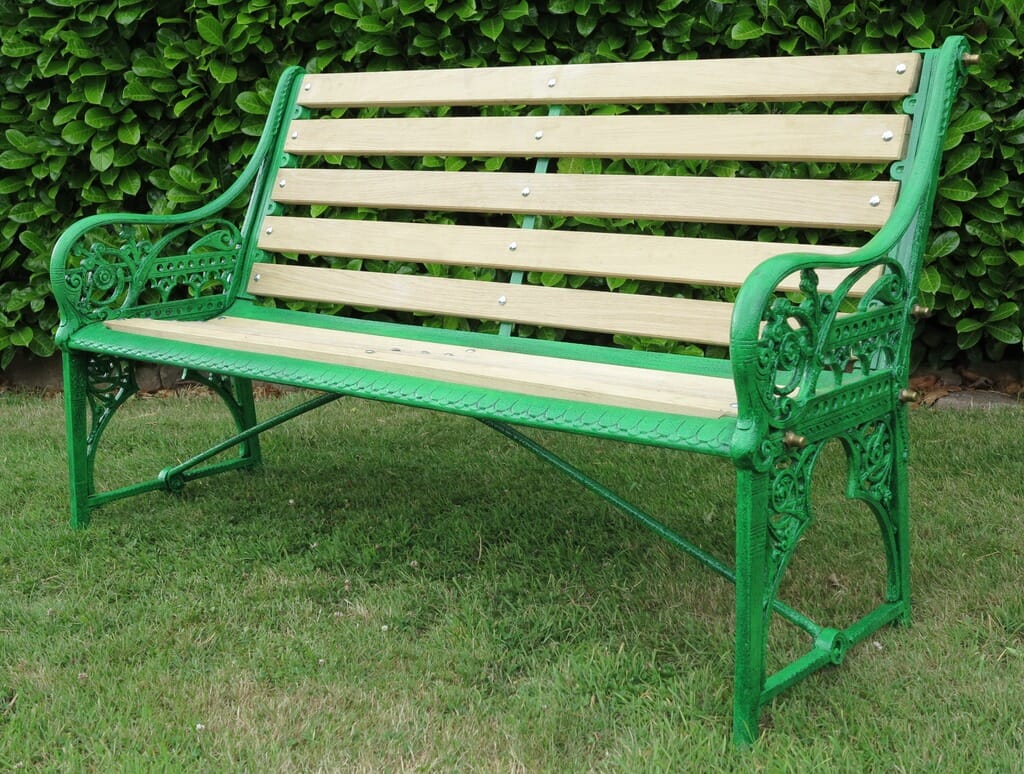 Original Coalbrookdale Cast Iron Medieval Pattern Garden Bench - 7907