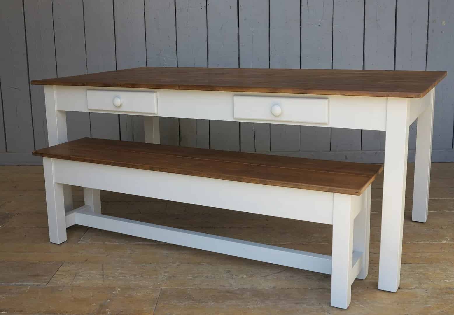 Reclaimed Bespoke Floorboard Table and Bench