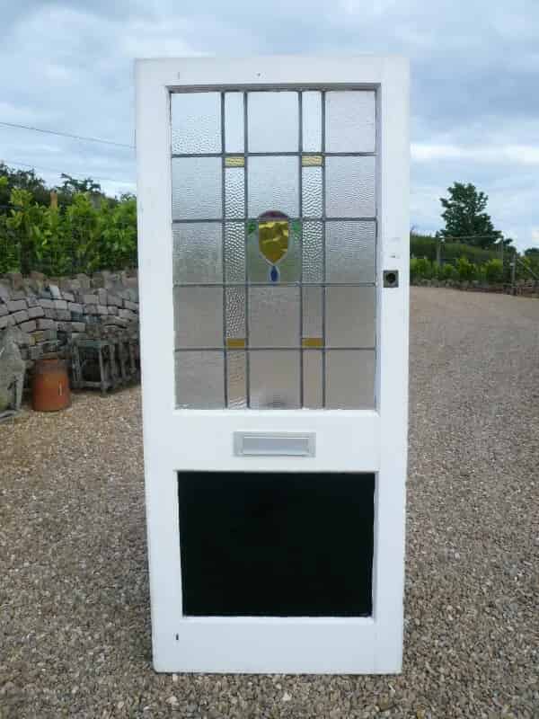 Salvaged Stained Glass Front Door