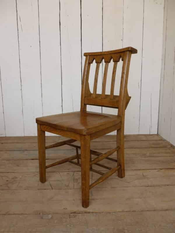 Solid Oak Antique Gothic Church Chairs from Christ Church in Oxford University