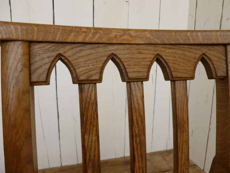 Solid Oak Antique Gothic Church Chairs from Christ Churchl in Oxford University