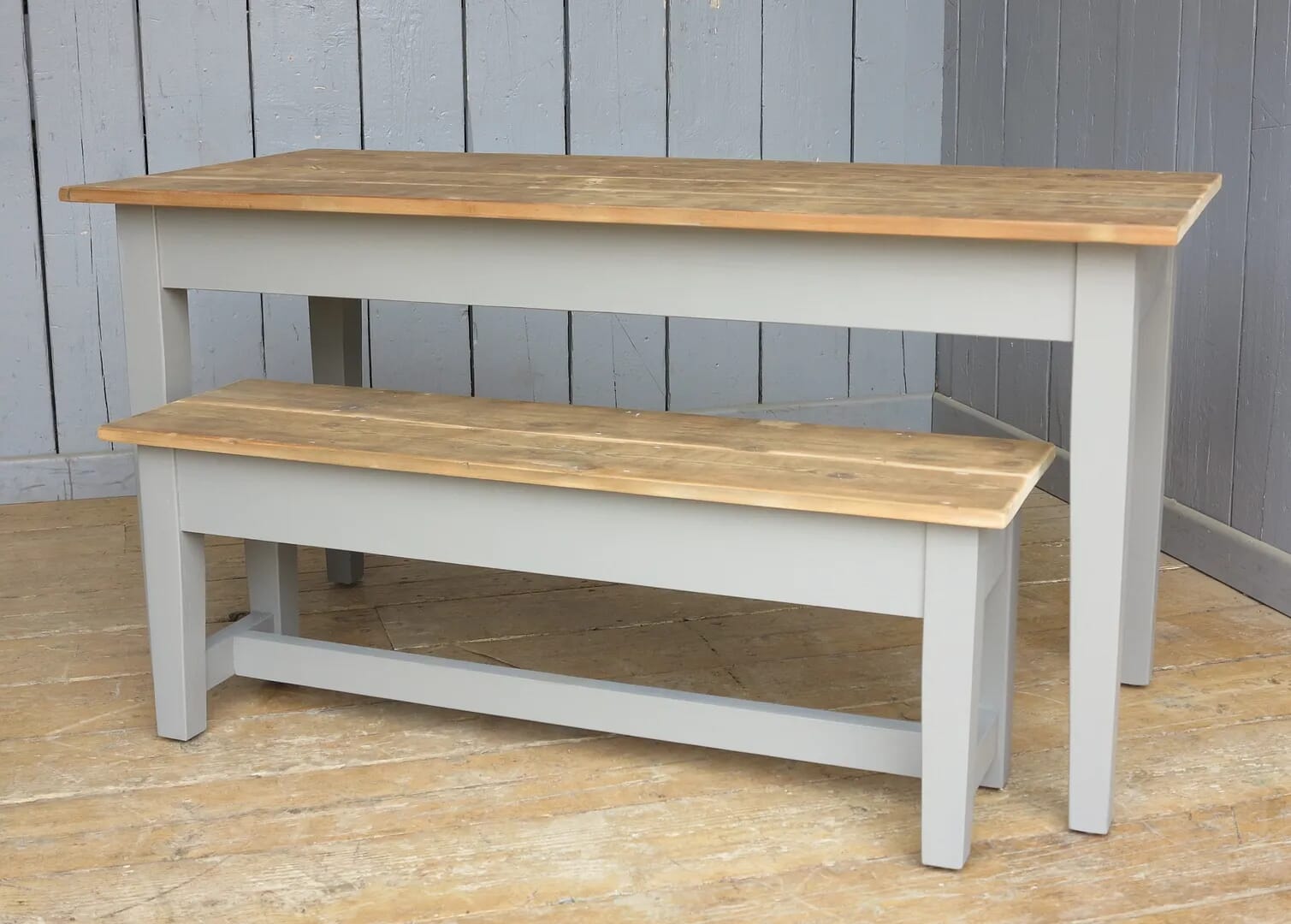 Scrub Top Table With Tapered Legged Bench - 7955