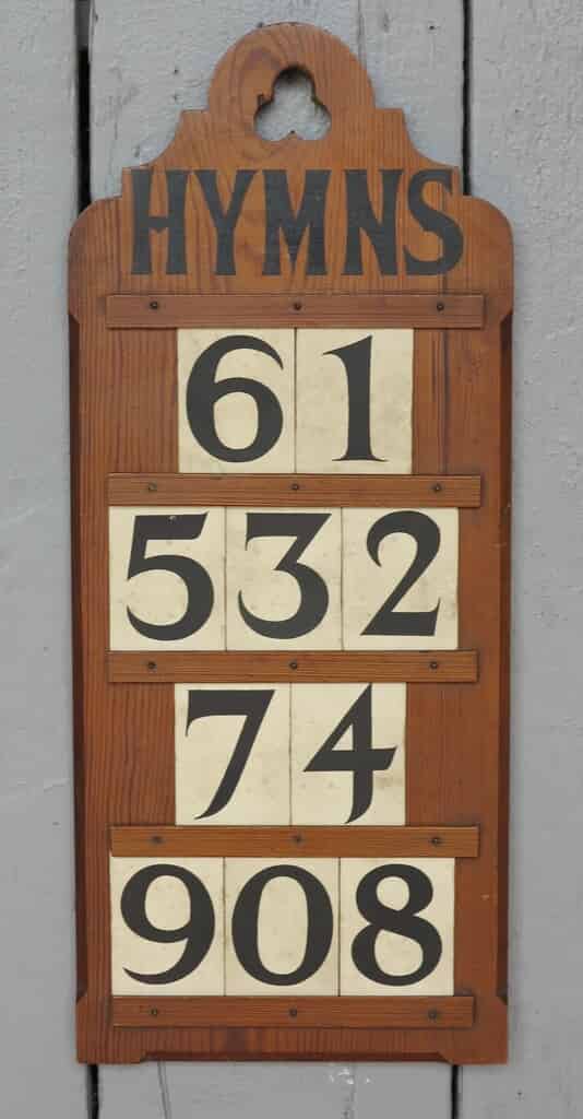 Victorian Hand Carved Oak Hymn Board