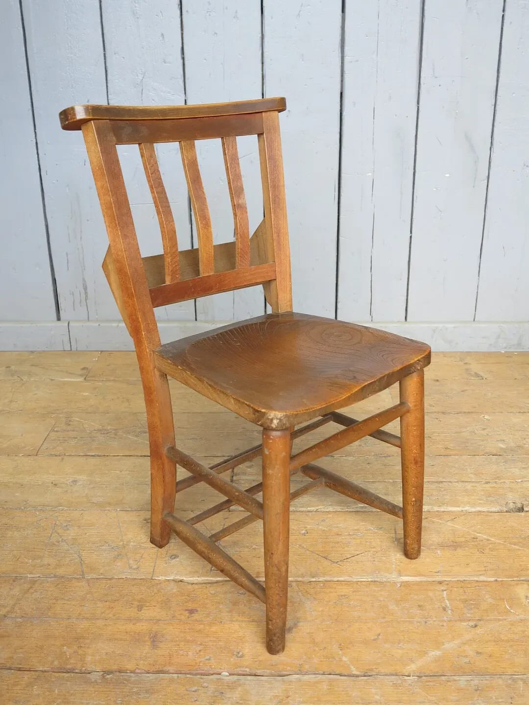 Antique Reclaimed Kitchen / Dining Room Church Chairs - 7987