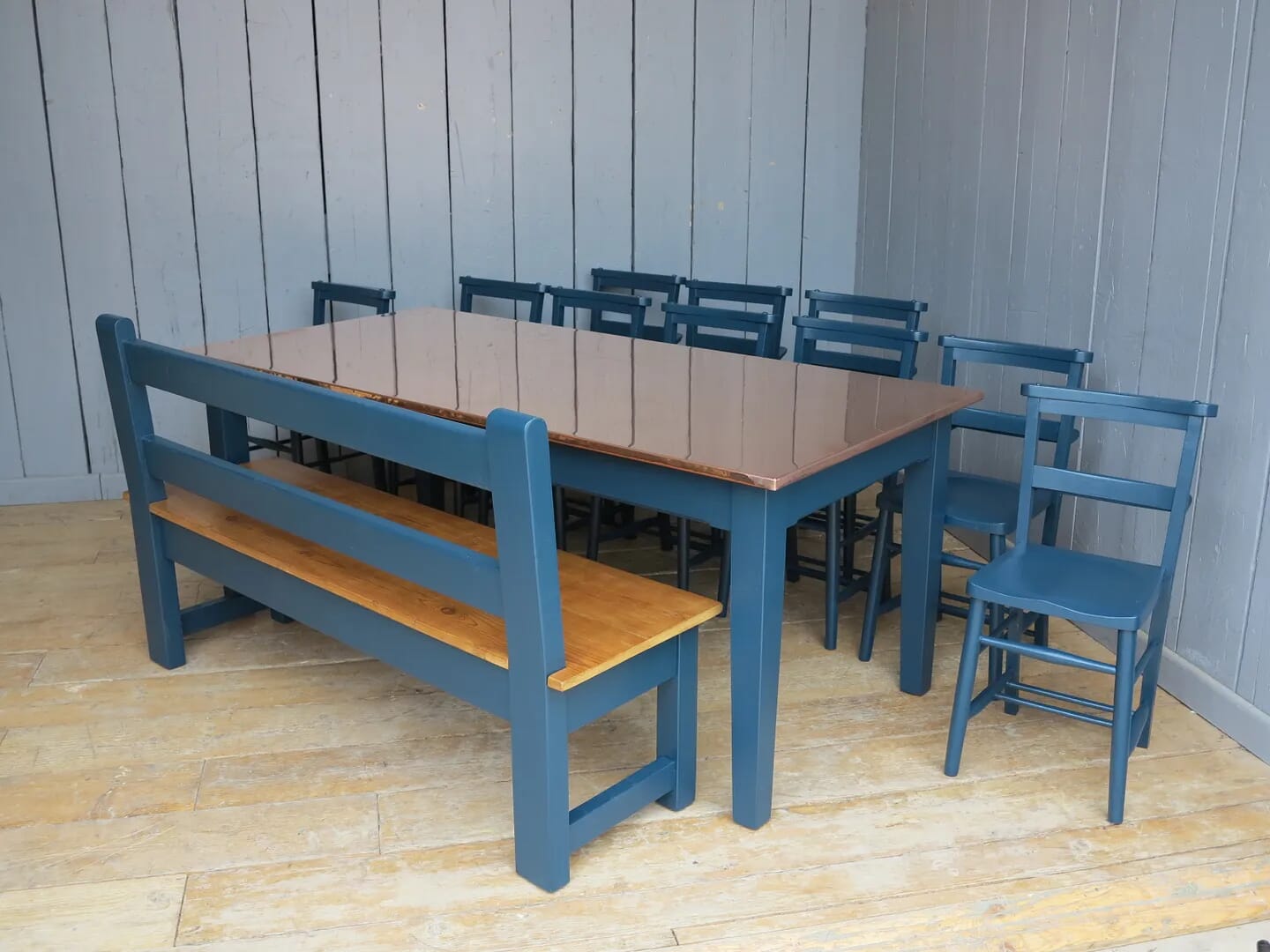 Natural Copper Table and Bench - 7983/7984