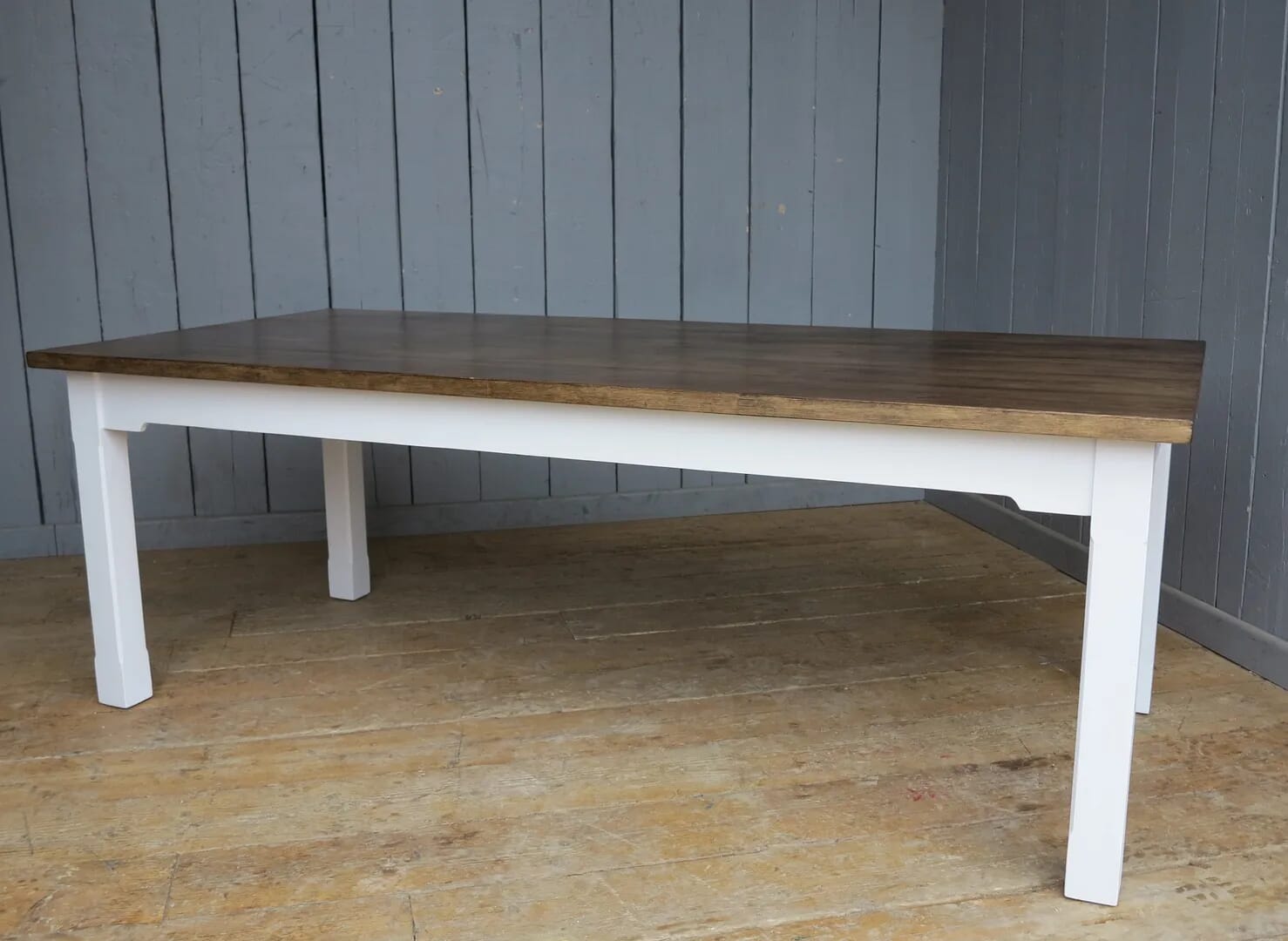 Kitchen Plank Top Farmhouse Table With Square Legs - 7992