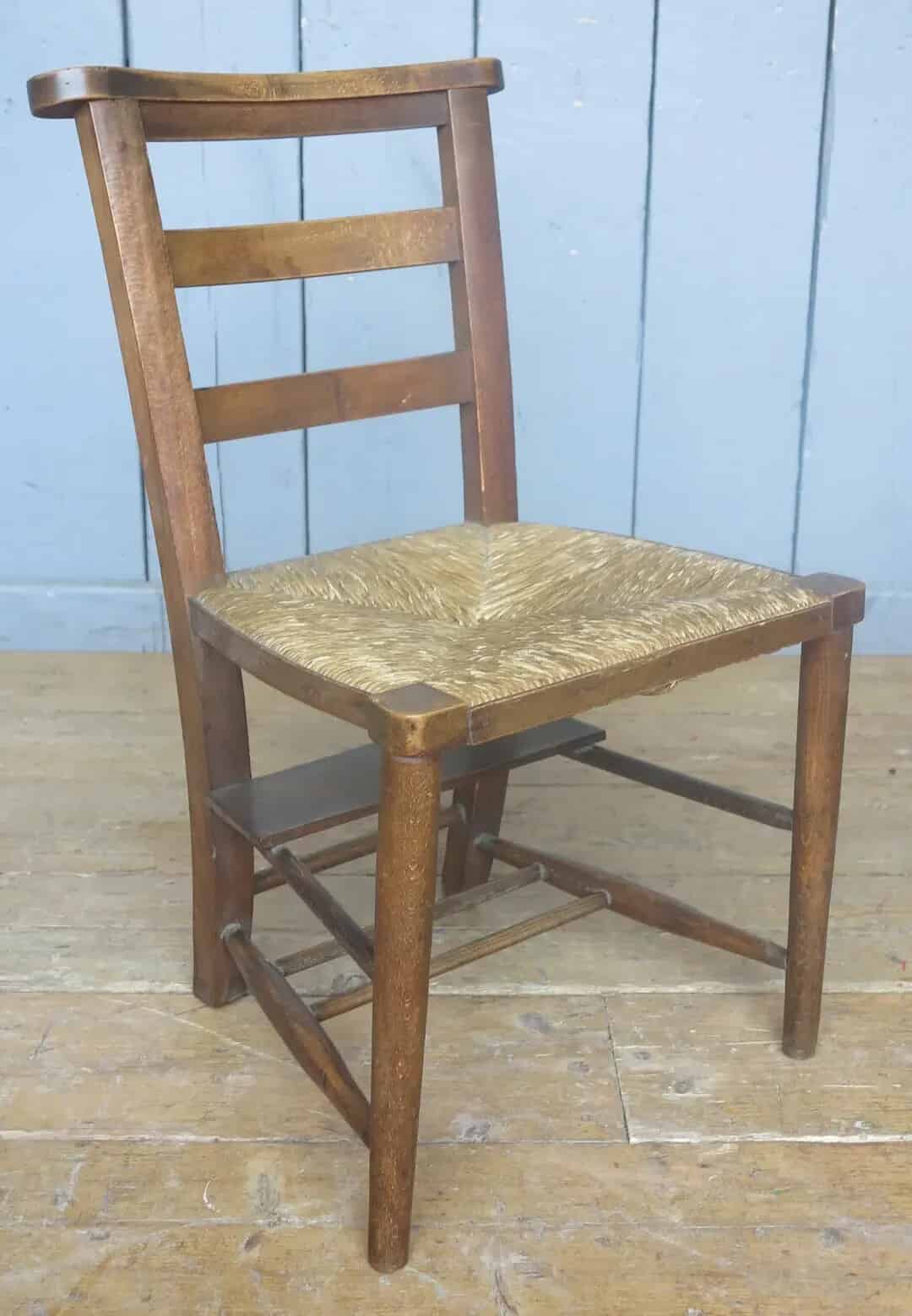 Antique Kitchen / Dining Room Rush Seated Church Chairs