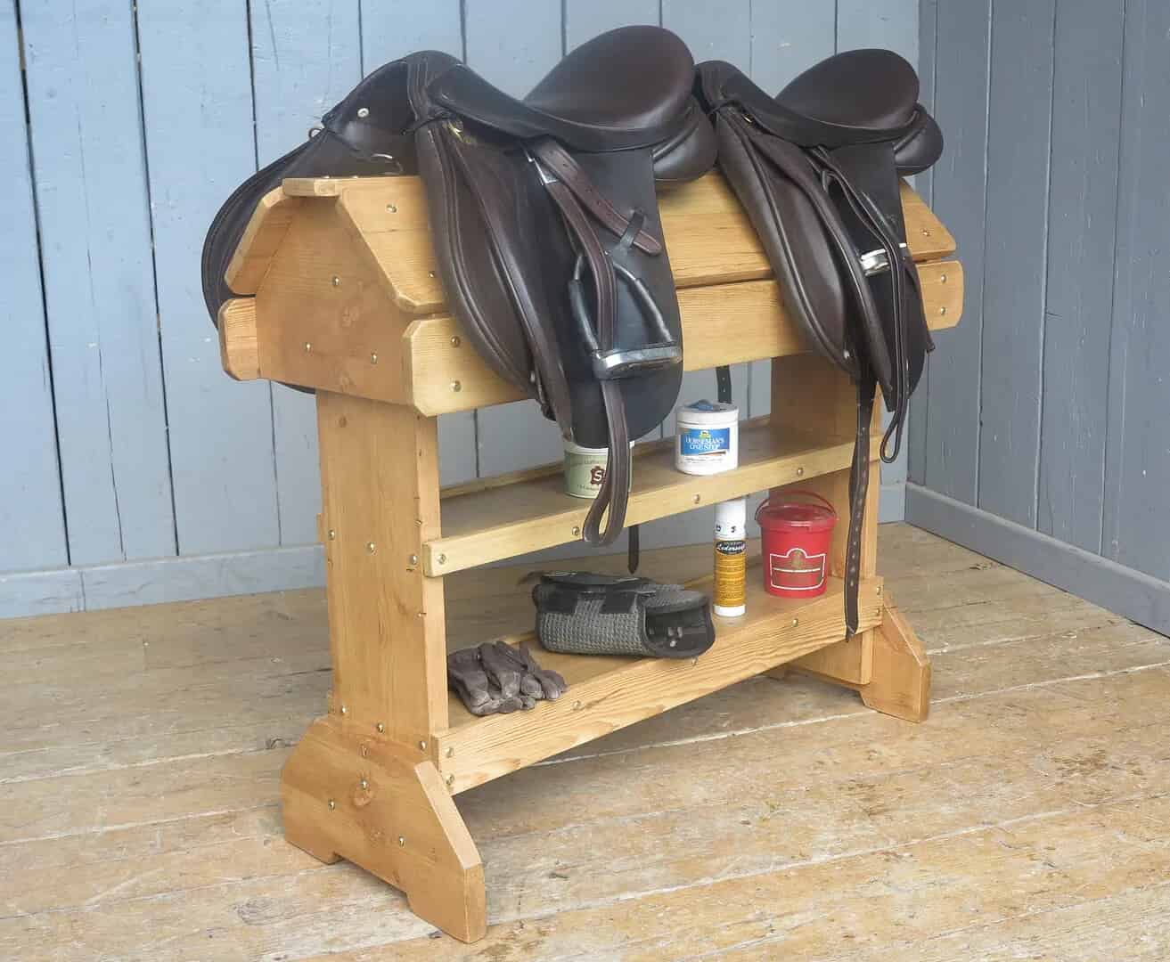 Reclaimed Pine Twin Saddle Rack