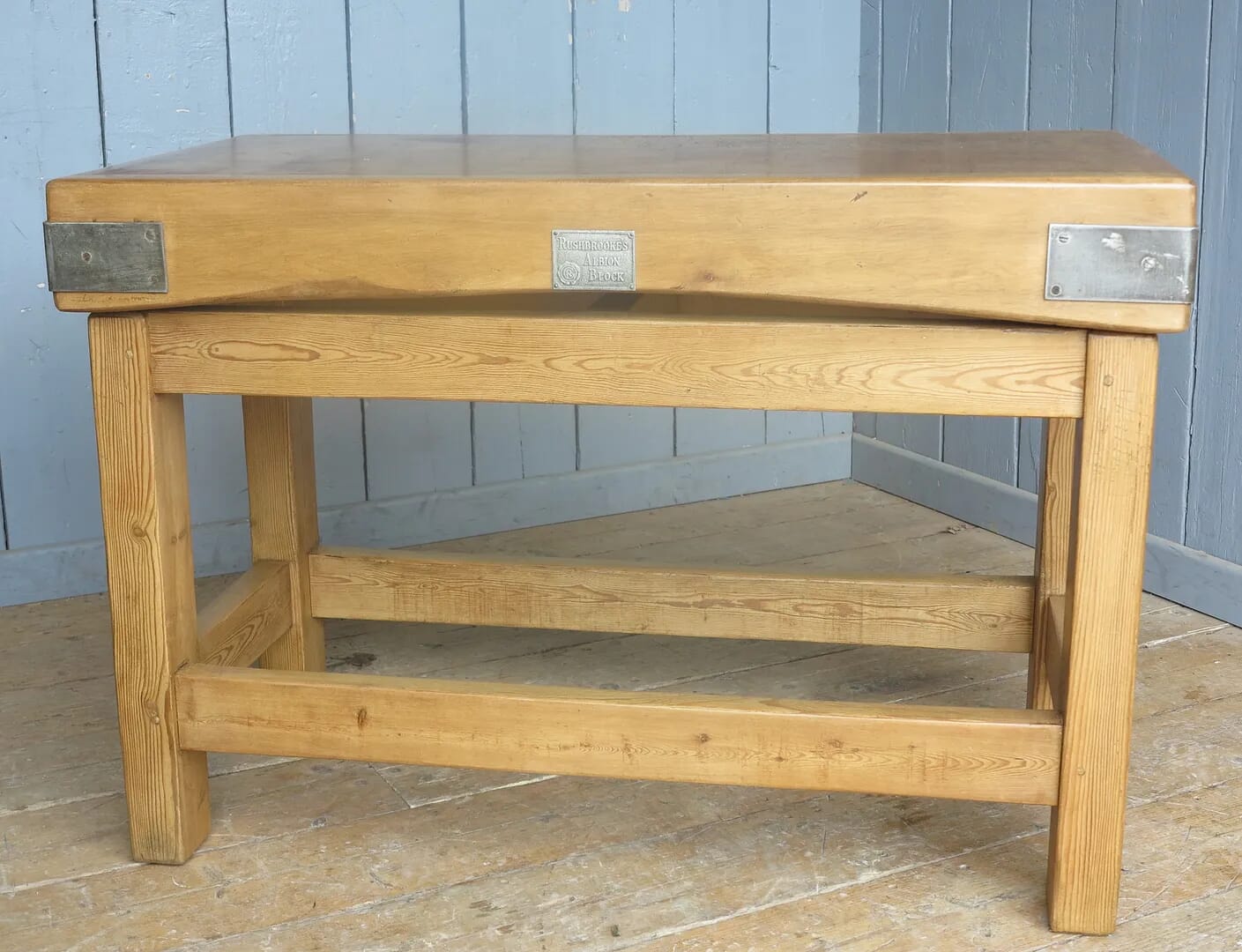 Antique Butchers Chopping Block on Original Base - 8037