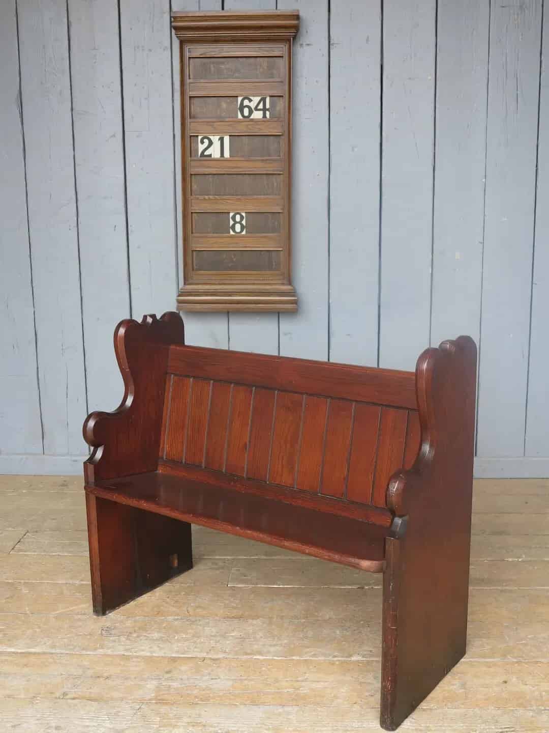 Antique Church Pitch Pine Church Pew