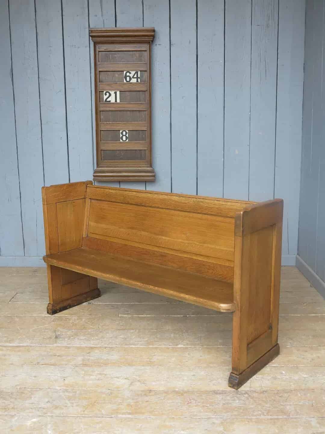 Antique Church Solid Oak Pew