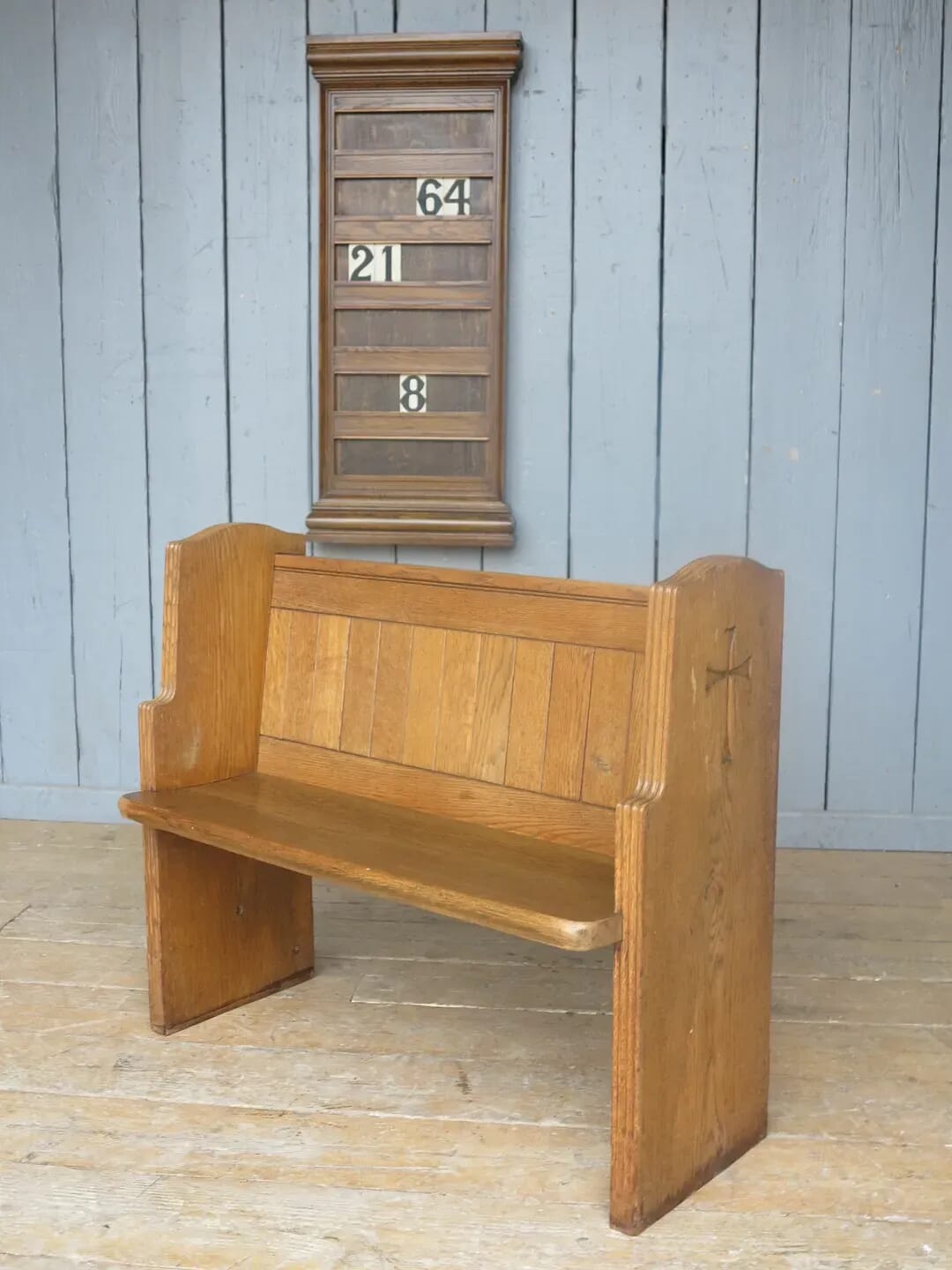 Reclaimed Antique Church Solid Oak Pew - 8042