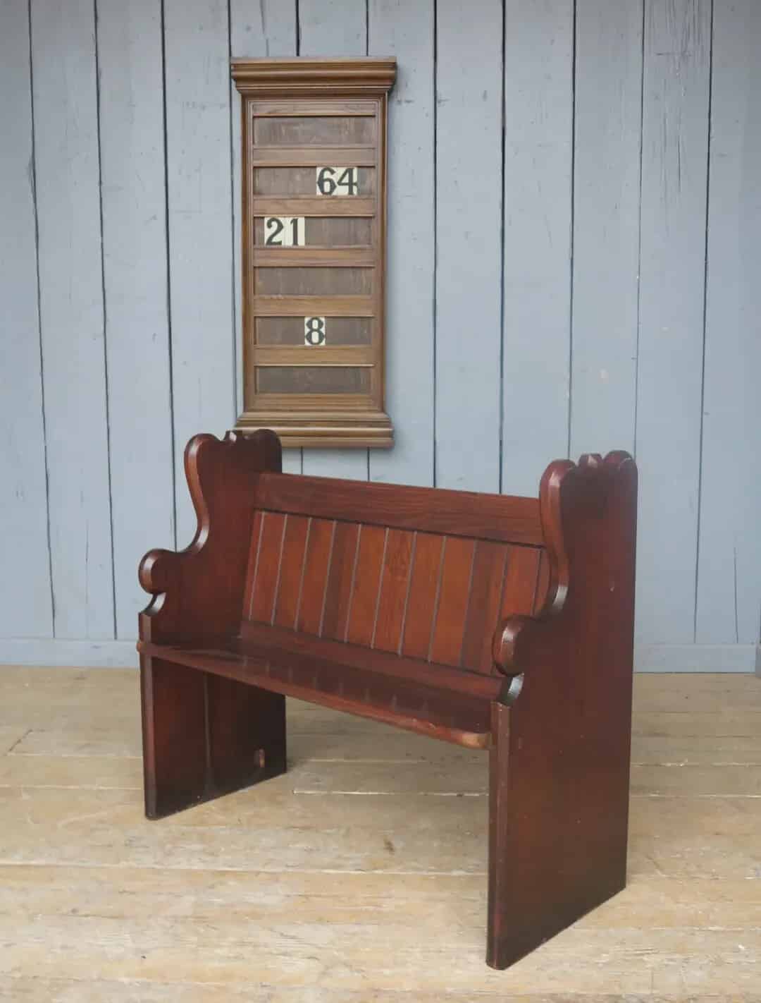 Reclaimed Antique Church Pitch Pine Pew