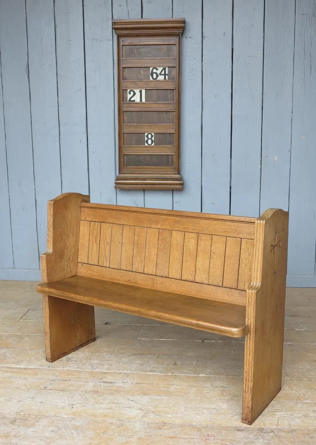 Reclaimed Antique Church Oak Pew - 8044