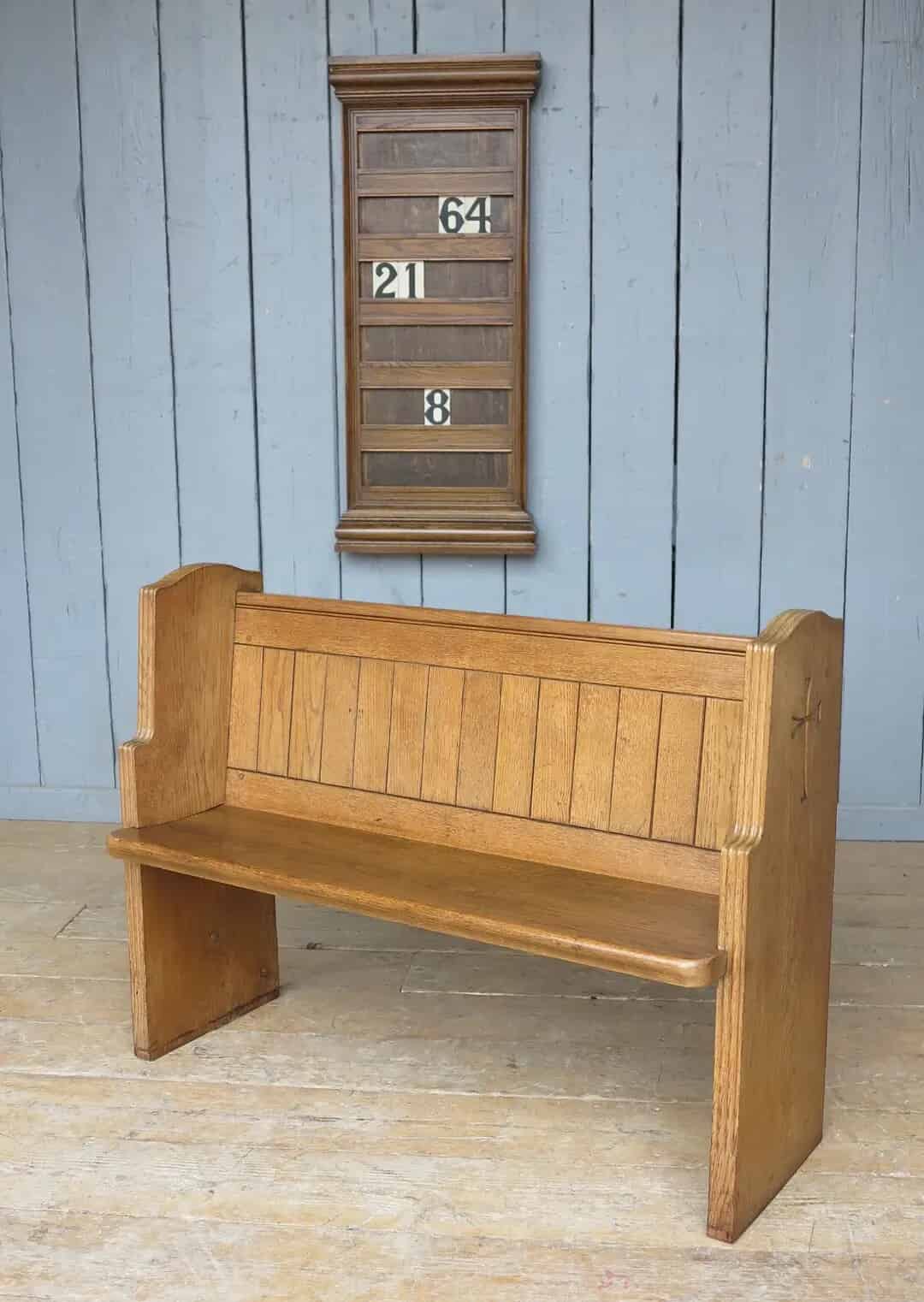 Reclaimed Antique Church Oak Pew