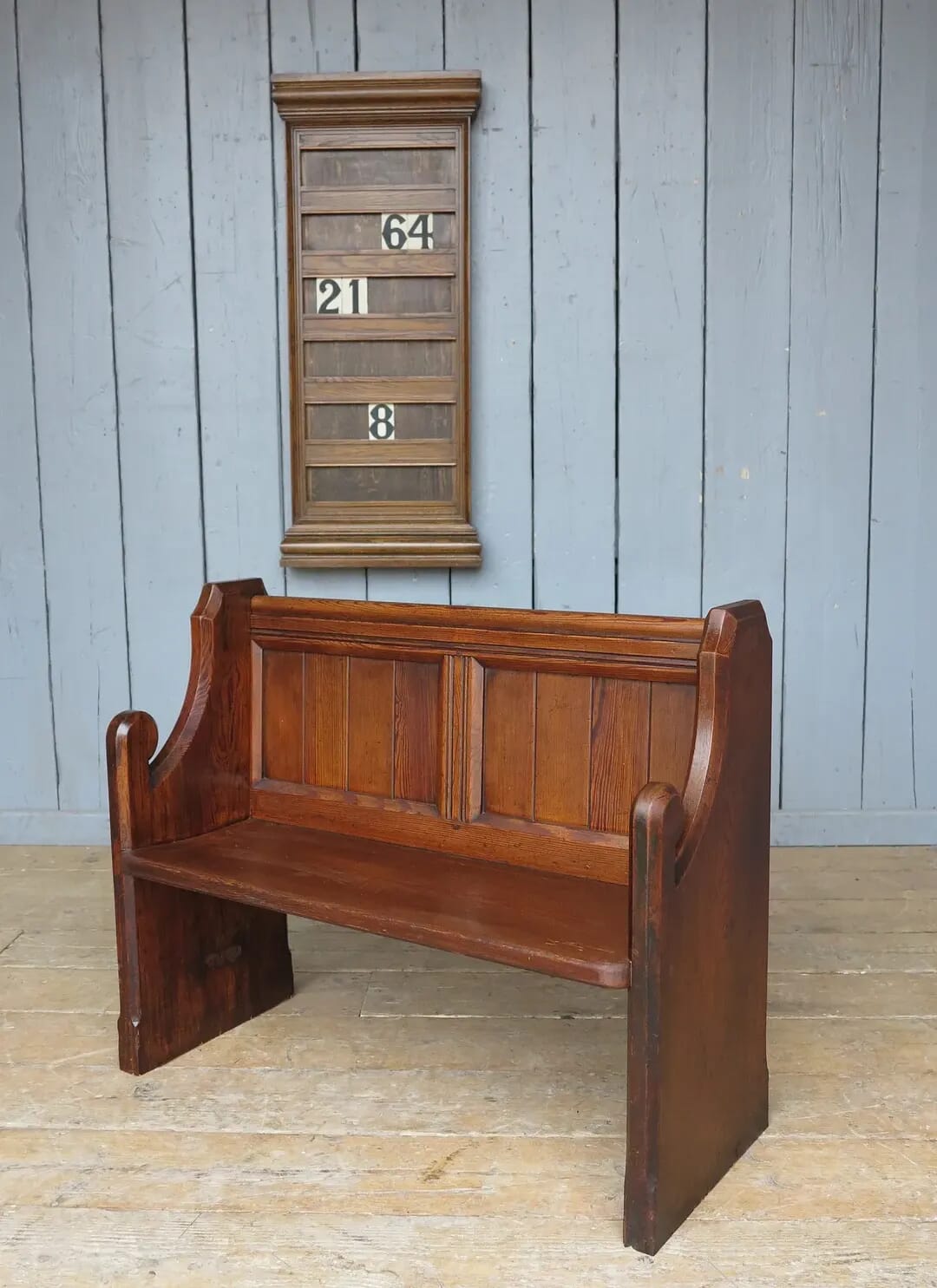 Reclaimed Church Pitch Pine Antique Pew - 8045