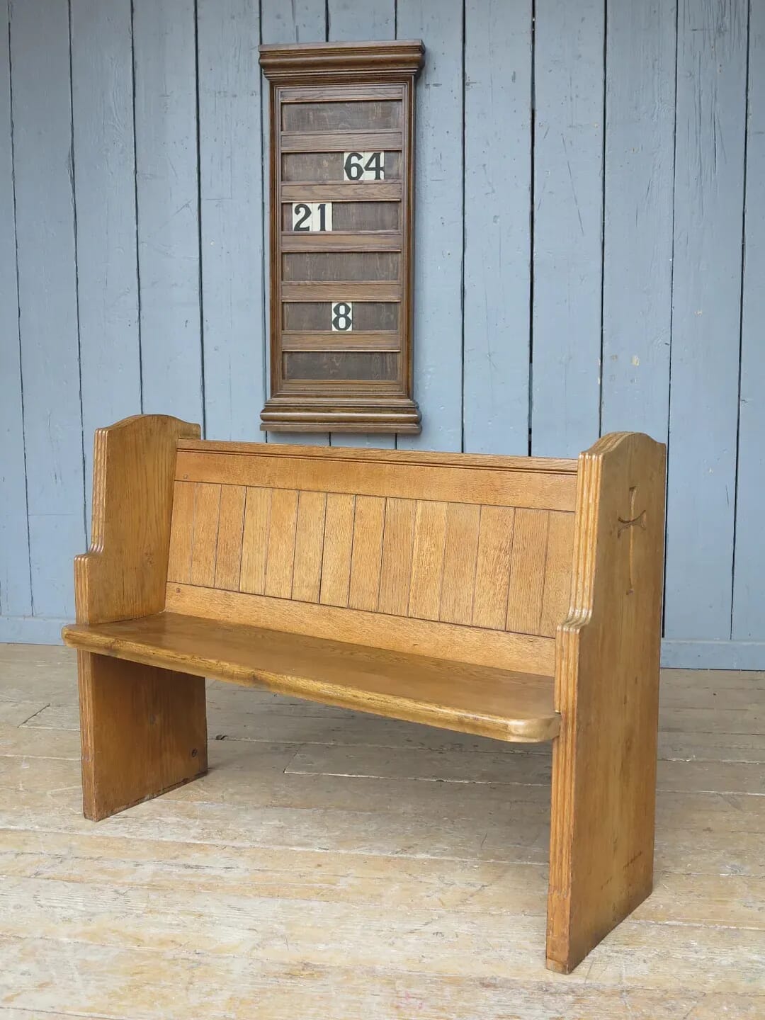 Oak Reclaimed Antique Church Pew - 8048