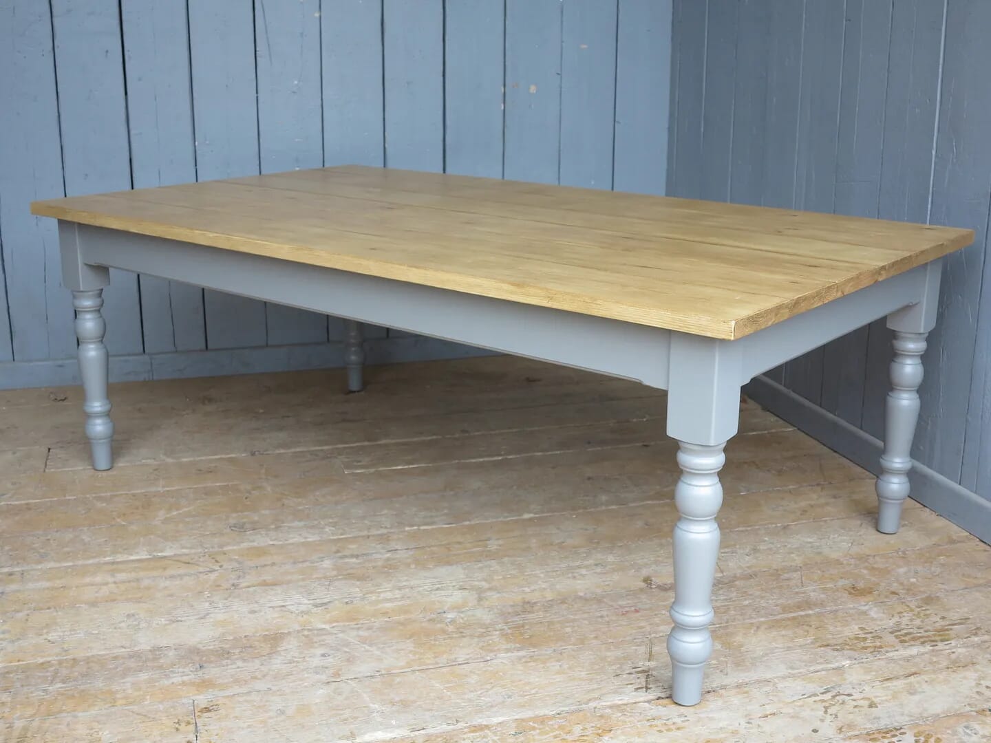 Large Plank Top Kitchen Farmhouse Table - 8027