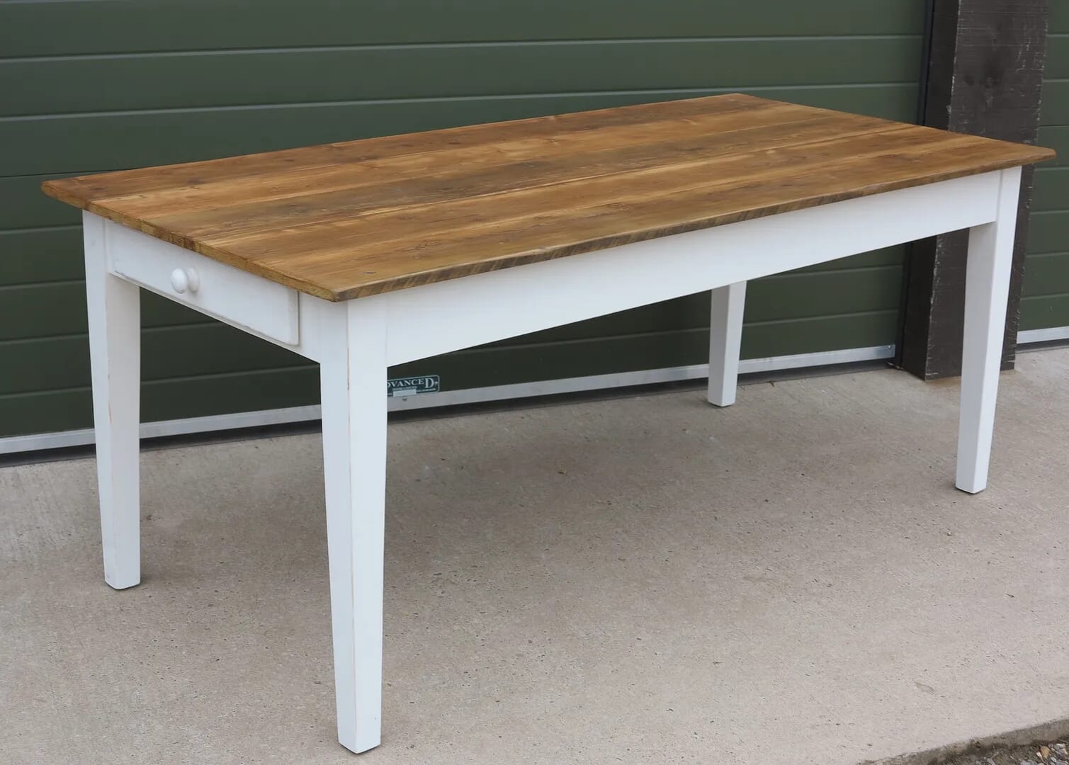 Antique Floorboard Top Table With Drawer - 8055