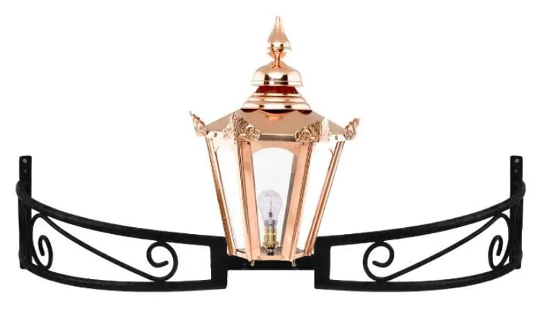Copper Hexagonal Bow Bracket Lantern - LF1092/COP