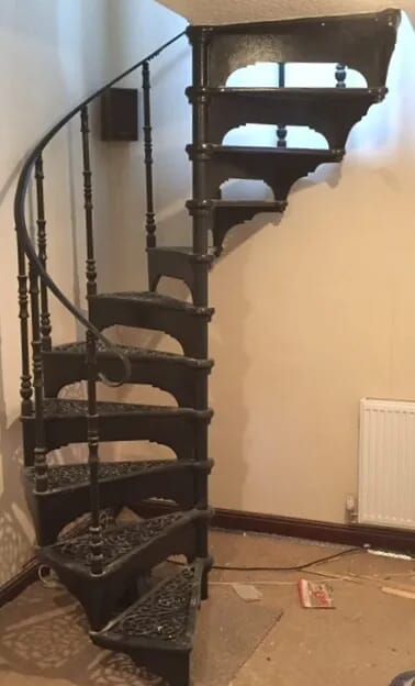 Cast Metal Black Cottage Craft Spiral Staircase - 8086