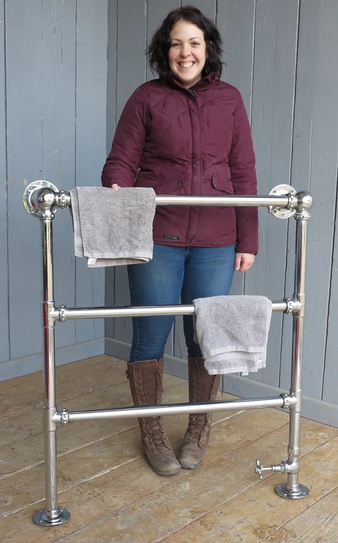 Antique Reclaimed Chrome Bathroom Towel Rail - 7831