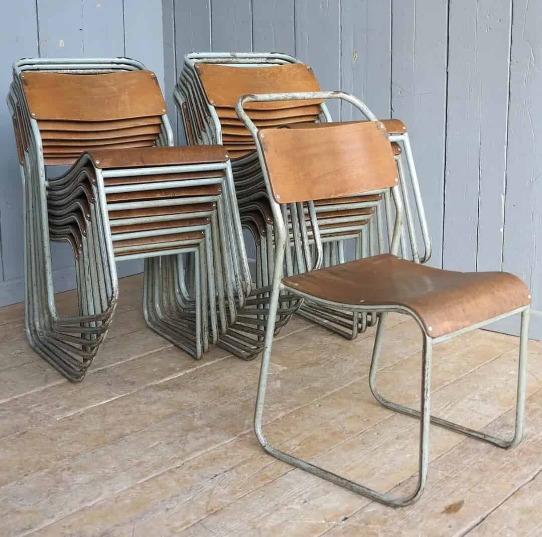 Tubular Steel Plywood Stacking Chairs