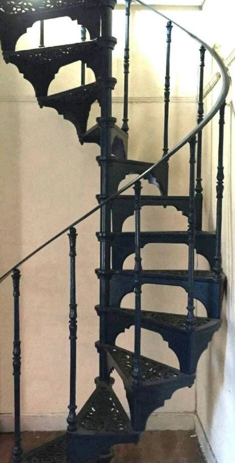 Cast Iron Black Spiral Staircase Made By Safety Stairways - 8120