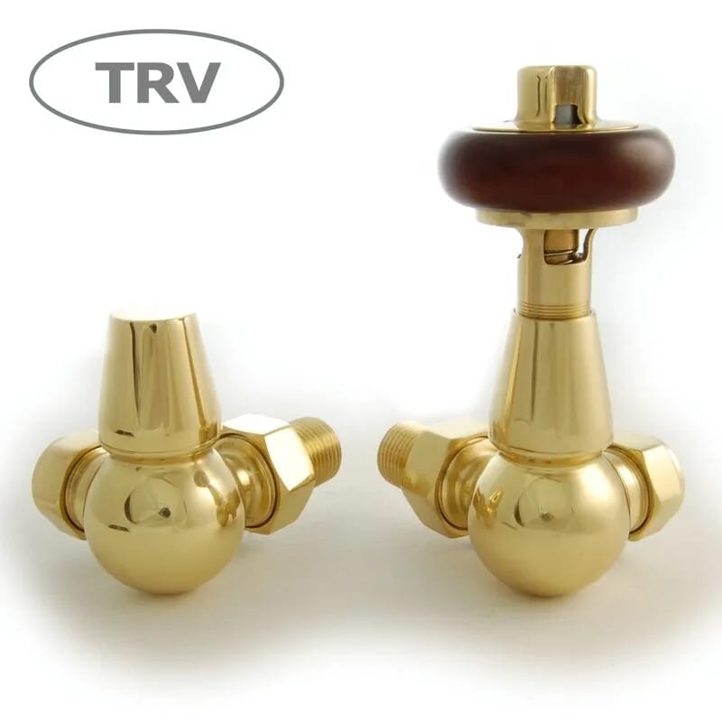 Faringdon Corner Radiator Valves Polished Brass Finish - Farpbcort