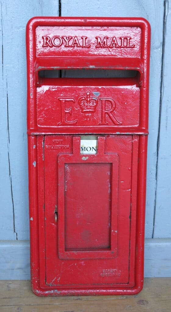 Royal Mail Red Post Office ER Post Box Cast Iron Front - 8141