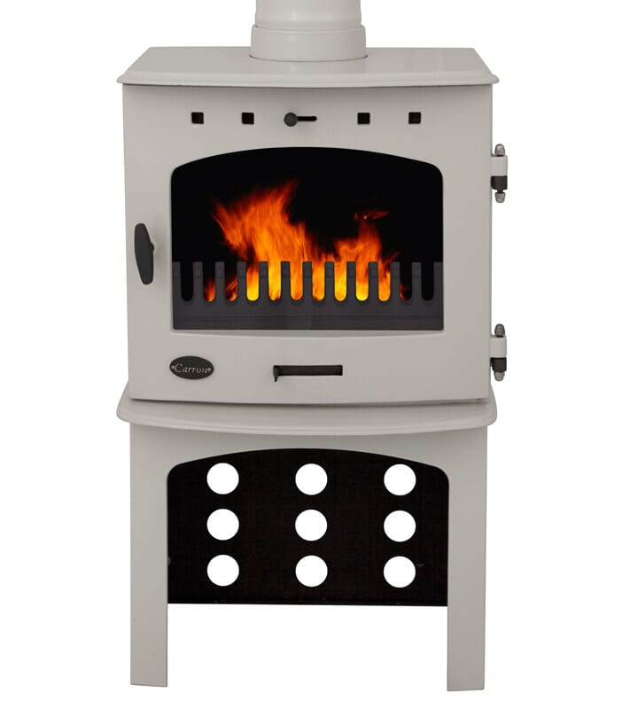 Cream Enamel Carron Log Store - BHC136
