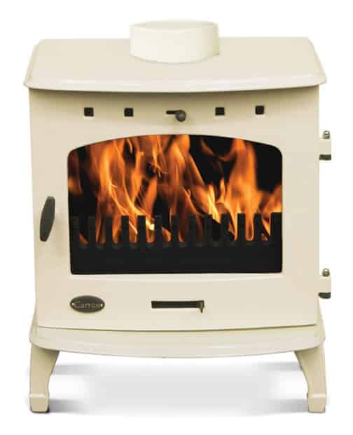 Carron Cream Enamel Multifuel Wood Log Burning Cast Iron Stove