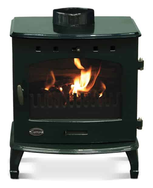 Carron Green Enamel Multifuel Wood Log Burning Cast Iron Stove
