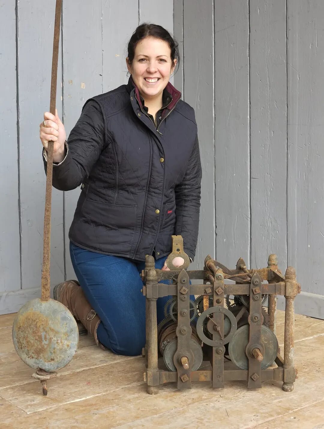 Antique Victorian Turret Clock & Pendulum - 8154