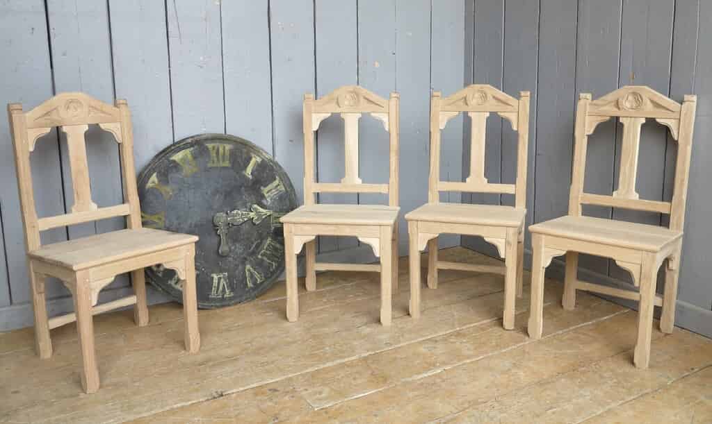 Worcester Cathedral Antique Gothic Oak Chairs