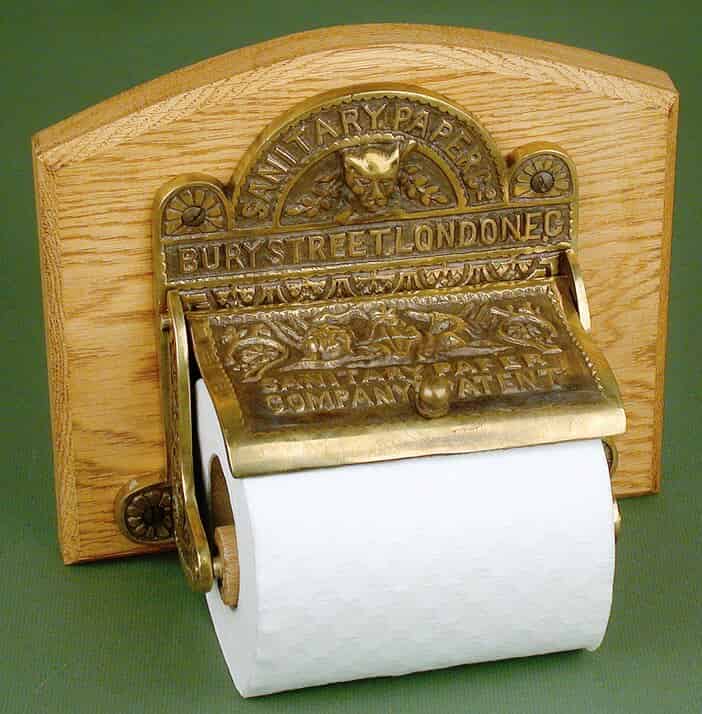 Antique Solid Brass Toilet Roll Holder