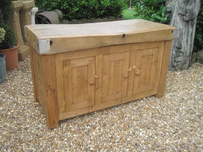 Antique Butchers Block with Cupboards - 5609