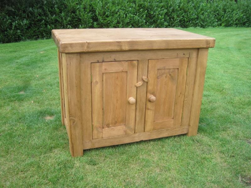 Reclaimed Pine Butchers Block with Cupboards - 5670