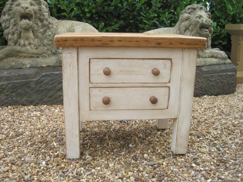 Reclaimed Pine Butchers Block with 2 Drawers - 5683