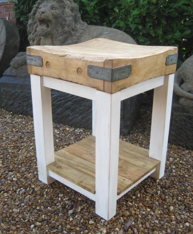 Antique Butchers Square Chopping Block - 5728