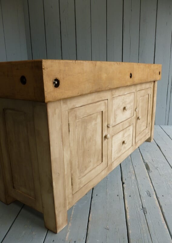 Antique Butchers Chopping Block at UKAA - 5794a