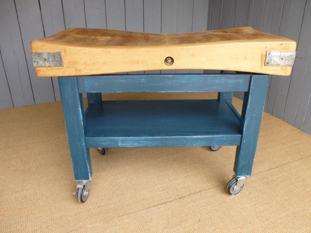 Antique Butchers Chopping Block on Castors - 6797