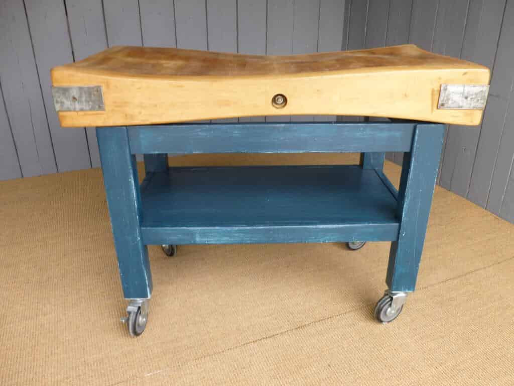 Antique Butchers Chopping Block on Castors